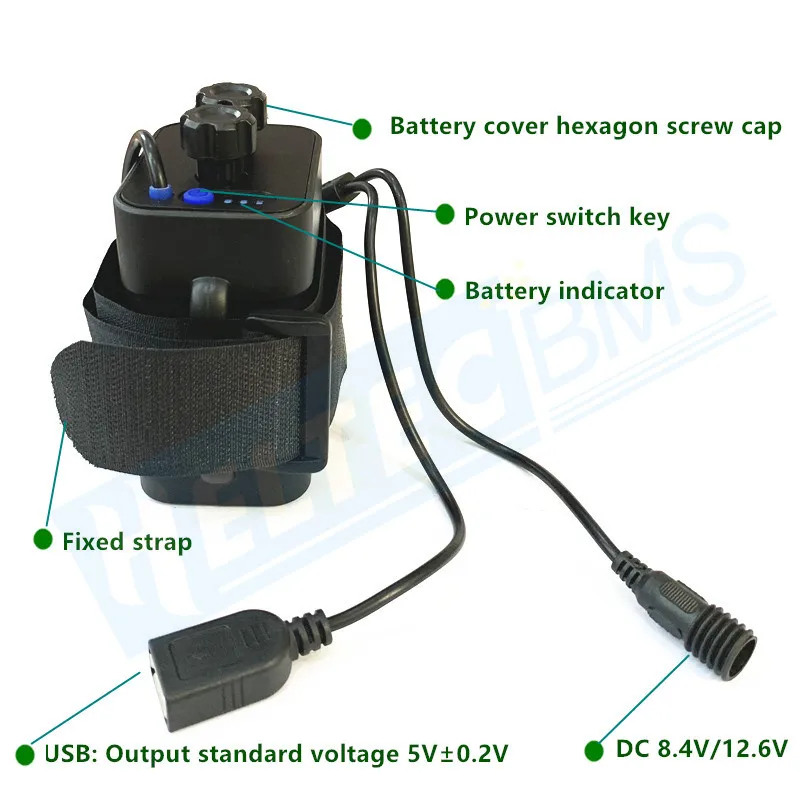 6 Section Waterproof 8.4V/12.6V 18650 Battery Case holder 18650 Battery Pack 5V USB Dual Interface 18650 Waterproof Battery Box