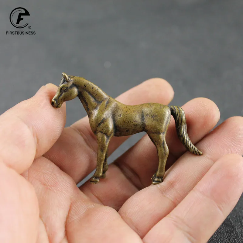 Vintage Copper Animals Arabian Horse Wild War Horse Courser Figurines Desk Ornament Home Decoration Accessories Brass Craft - view 3