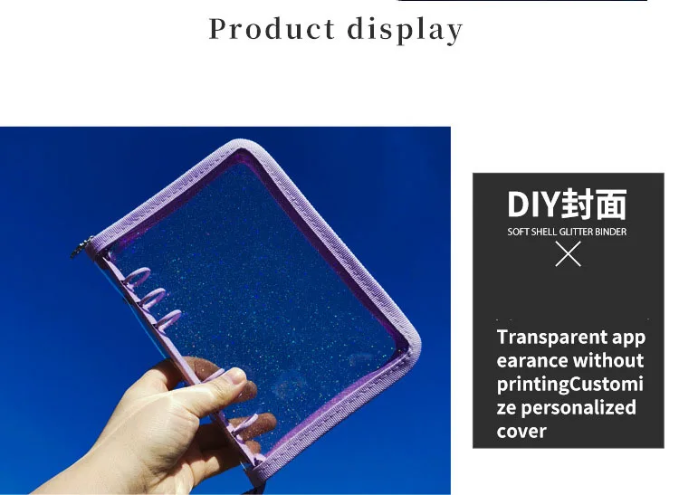 SKYSONIC A5 A6 Reißverschluss-Ordner-Abdeckung, lose Blätter, Organizer, Tagebuch, Kugel, transparentes PVC-Etui, Foto-Organizer, Schreibwaren – Detail 22