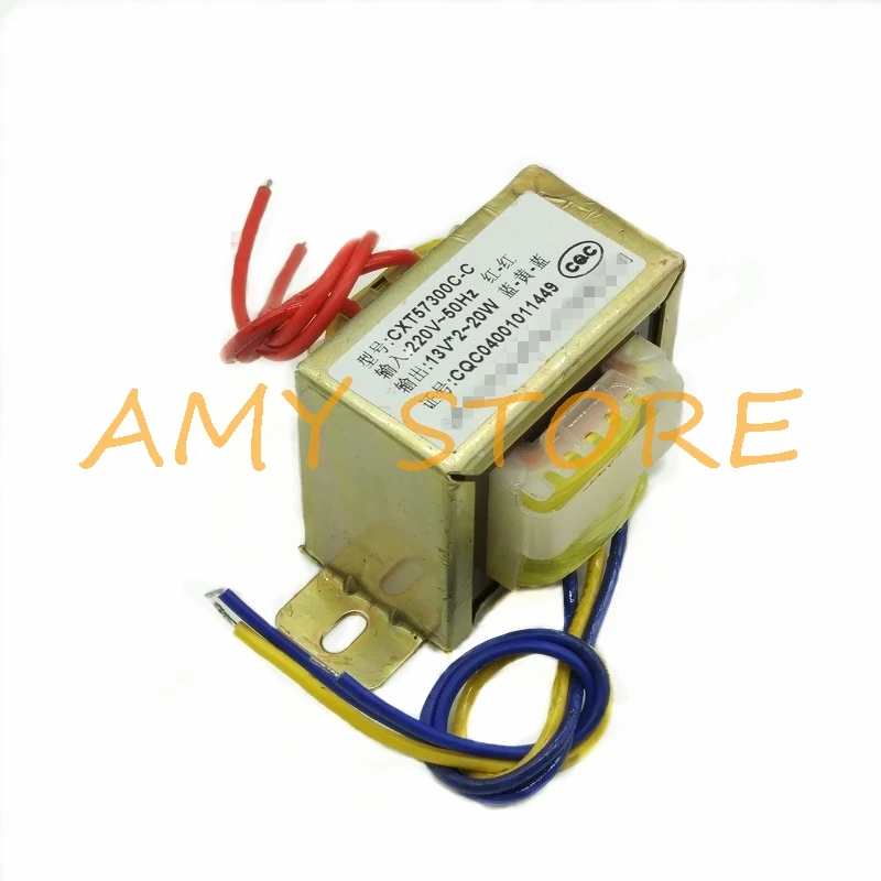 EI57*30 AC13V-0-13V 0.8A Output 20W 20VA EI Ferrite Core Input 220V 50Hz Vertical Electric Power Transformer