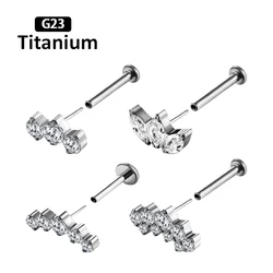 Ear Studs G23 Titanium Push Pin Lip Stud Dual-Purpose Pin Series 16G Ear Nail Earring Helix Piercing Body Jewelry For Women Girl