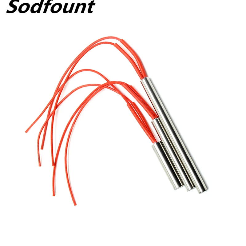 Calentadores de cartucho de molde de torno, elemento calefactor, encendedor Tubular cilíndrico, varilla caliente de 6mm/8mm/10mm/12mm, tubo de 12V CA 220V 30W-500W