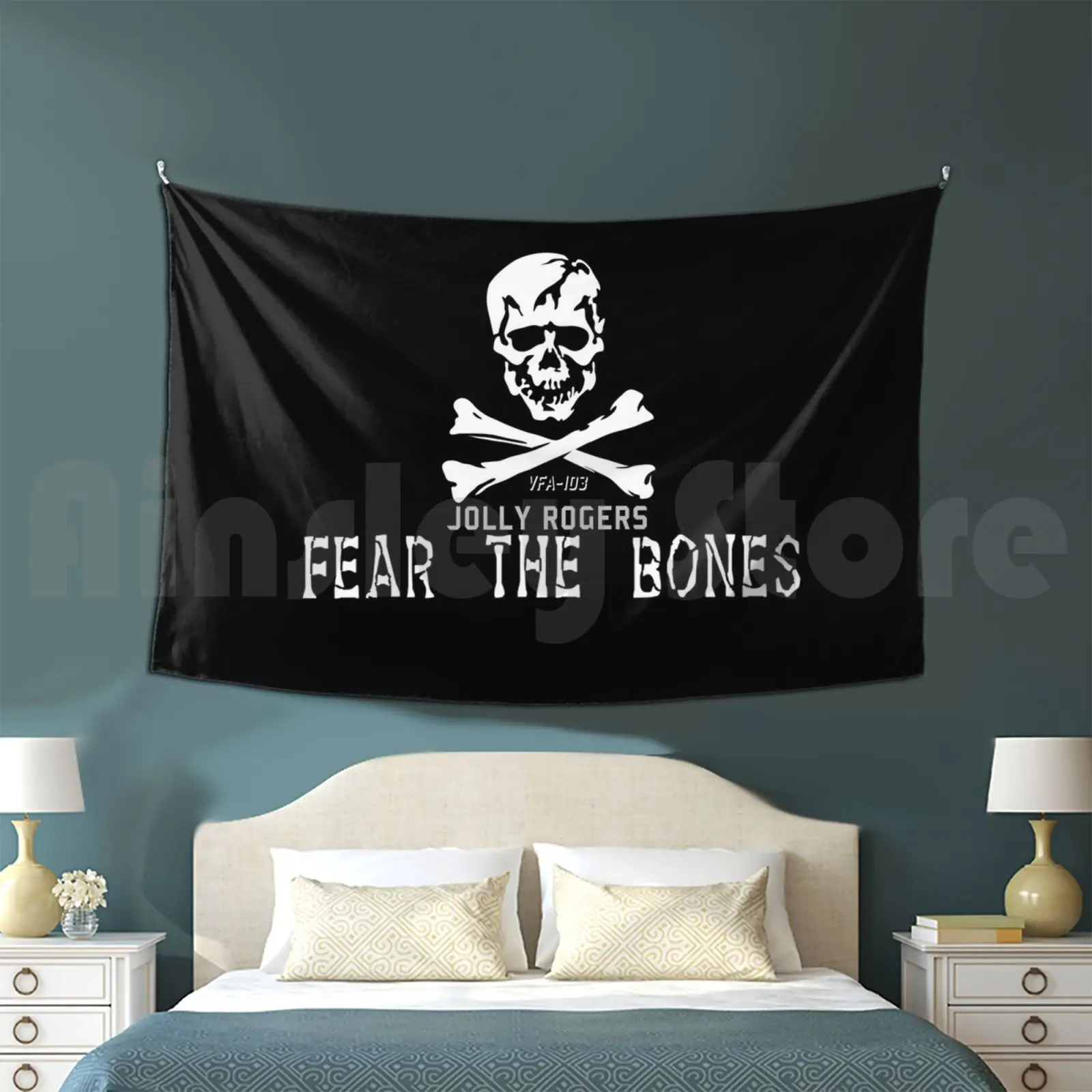 Vfa 103 Jolly Rogers Fear The Bones Tapestry Background Wall Hanging Vfa103 Jollyrogers Fearthebones Usnavy