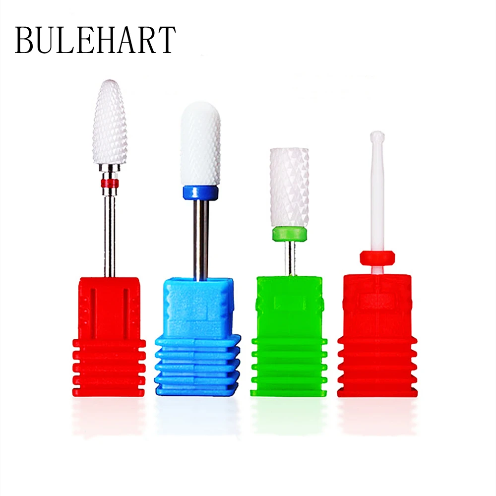 4 Pcs Ceramics Milling Cutters For Manicure, Remove Nail  Polish Gel Cuticles Nail Drill Bits PedicureTools