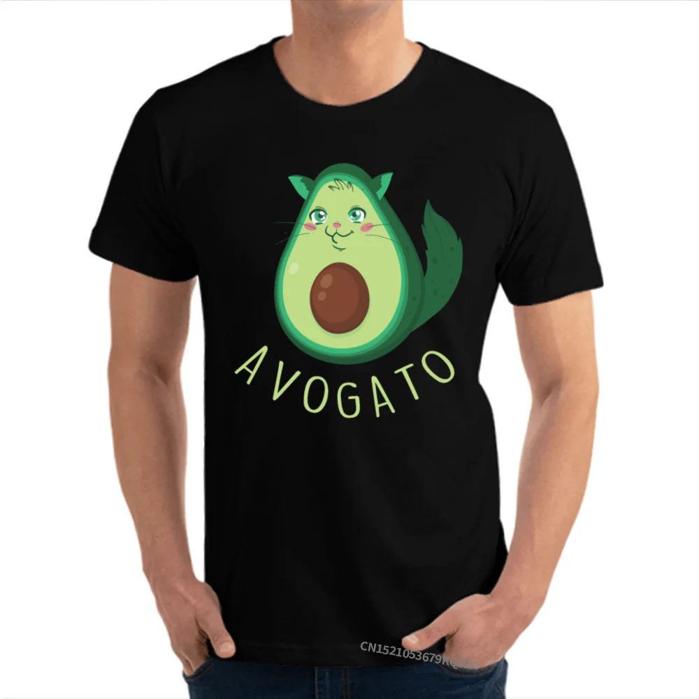 Cute Avogato Cat Avocado comfortable All Cotton Tshirts for Men Camisas Custom Tops Shirt Prevailing O Neck T Shirts 3D Printed