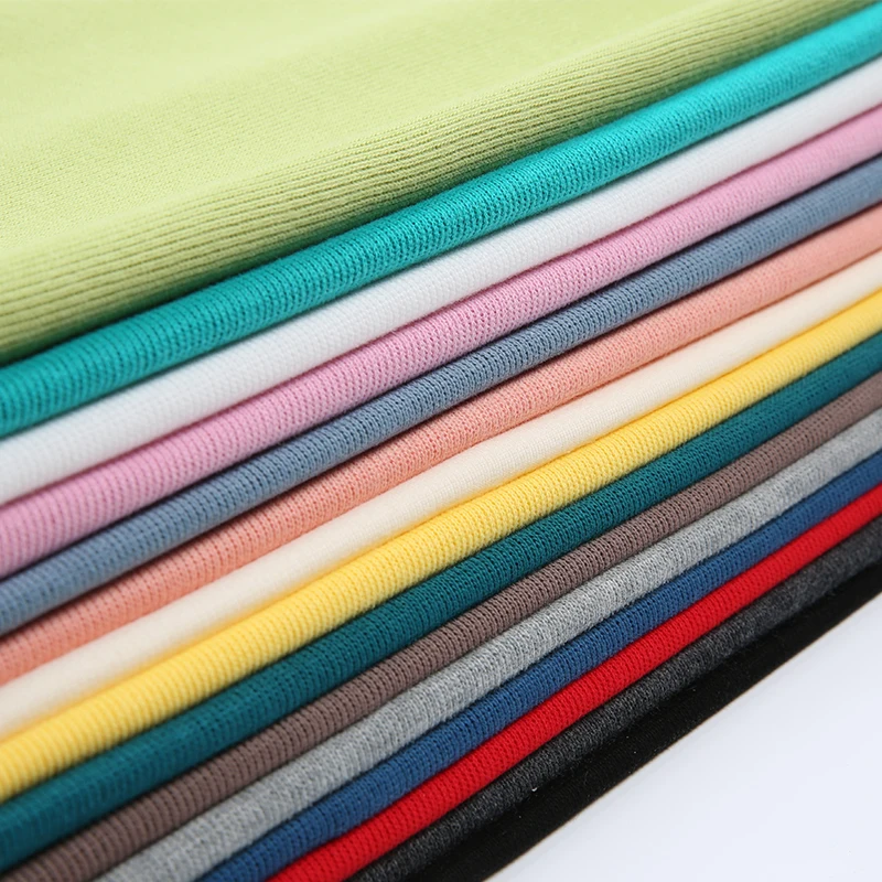 

Width 66'' High Grade Solid Color Comfortable Soft Knitted Elastic Cotton Fabric By The Half Yard For Sportswear Material