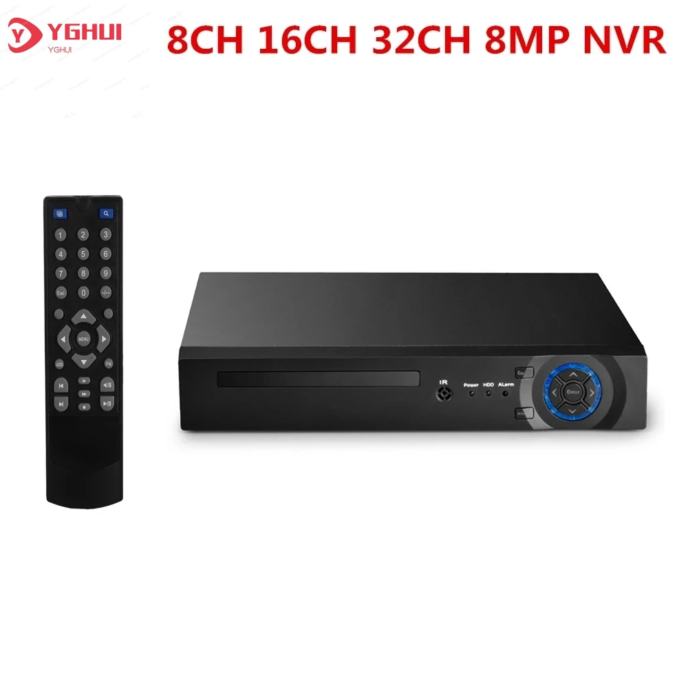 H.265 4K IP NVR Recorder 8MP 9CH 16CH 32CH XMEye APP ONVIF HDMI VGA Output Network Video Recorder For IP CCTV Camera System