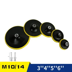 3/4/5/6 Cal hak i pętla stopa szlifierska płyta tylna z gwintem M10/14 do 8mm Adapter do szlifierka oscylacyjna polerowania drewna