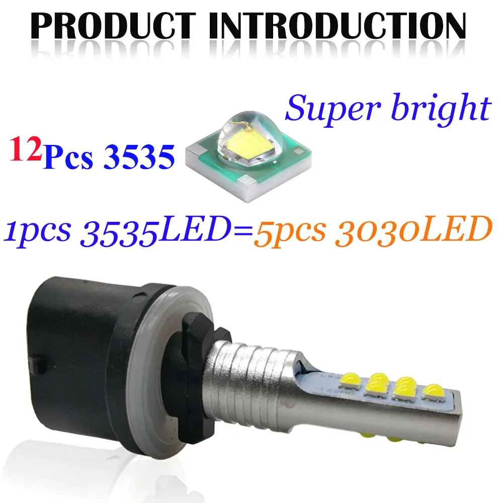 2pcs H27 LED 880 881 LED Bulbs Day Lamp Car Fog Light H27W2 H27/1 H27/2 6500K 1800LM Auto Day Running Lamp Driving Lamp 12V