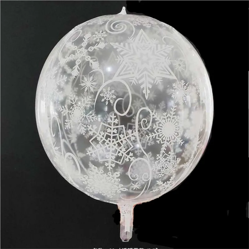 Helium Balloon Frozen Snowflake Transparent  Toy Ball Christmas Wedding Baby Birthday Party Decoration Kid Gift