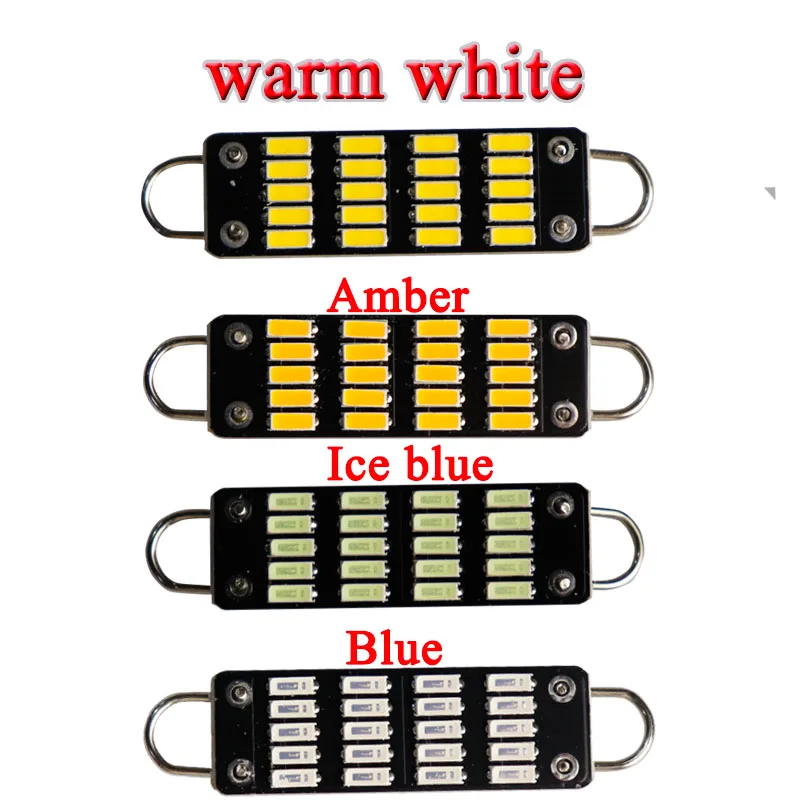 100pcs 211-2 211 212 212-2 561 562 Led Festoon Light 44mm 20 smd 4014 Rigid Loop LED Interior Car Dome Cargo light White