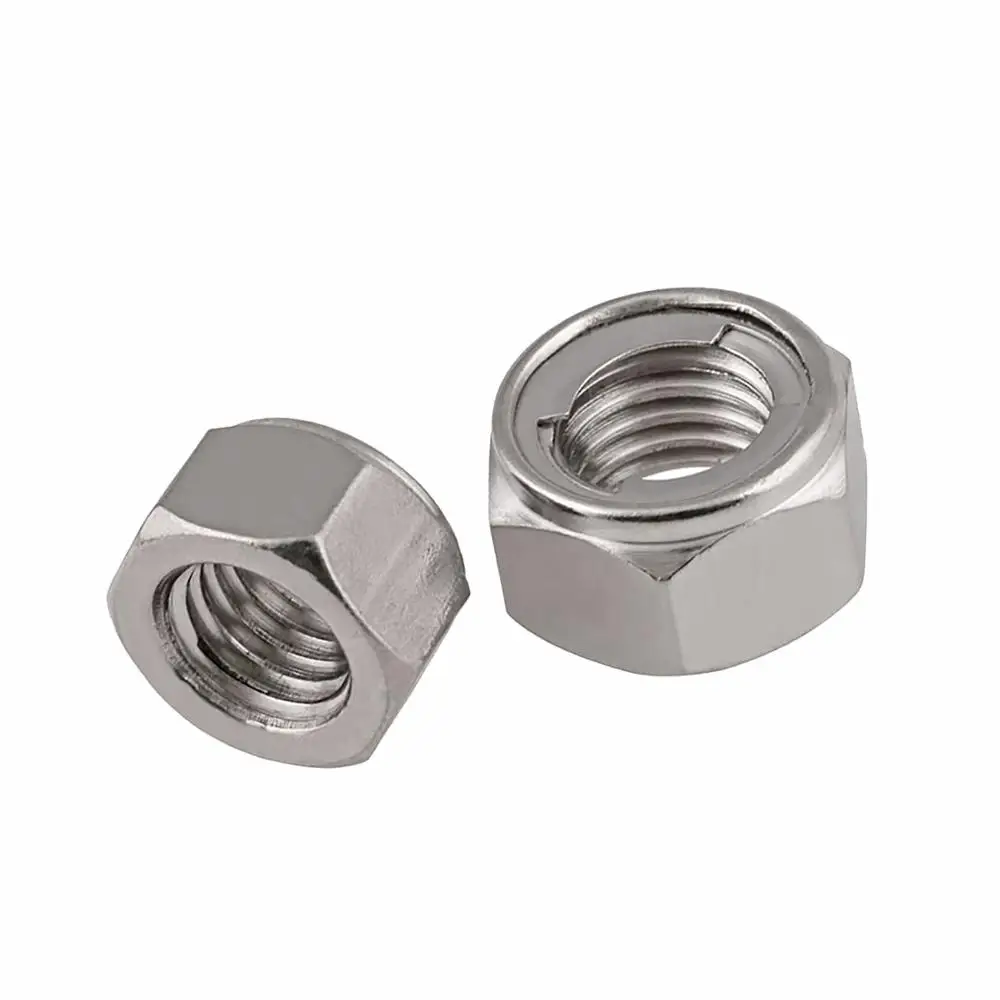 M3 M4 M5 M6 M8-M20 Hex Metal Insert Lock Nuts 304 A2 Stainless Steel GB6184 Hexagon Self Locking Nuts