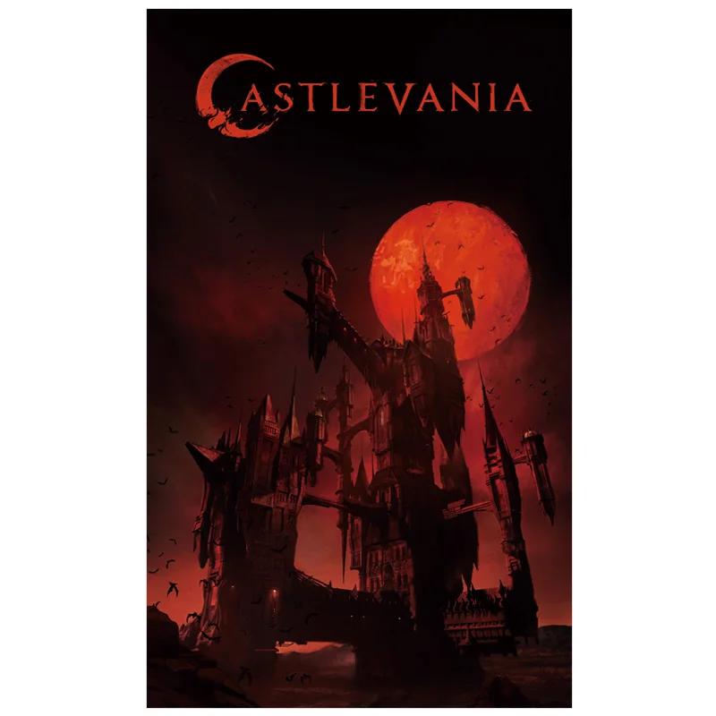 Póster de juego de Anime Castlevania, decoración del hogar, León, Belmont, vampiro, Drácula, Alucard, carteles de pared de papel, decoración de la