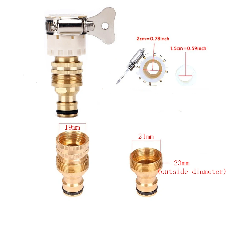 AIVY-Adaptador de manguera de cocina universal, Conector de grifo de metal, accesorio de junta de tubo mezclador, herramientas de riego de jardín,