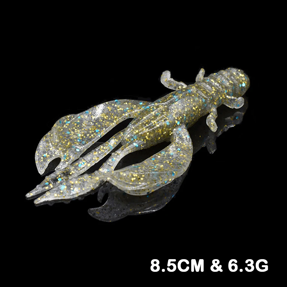 4/8 Stück 80mm/6,5g Weicher Silikon-Garnelenköder Set mit Wirbel, Jigging-Wobbler, Künstlicher Köder für Hecht, Minnow, Barsch