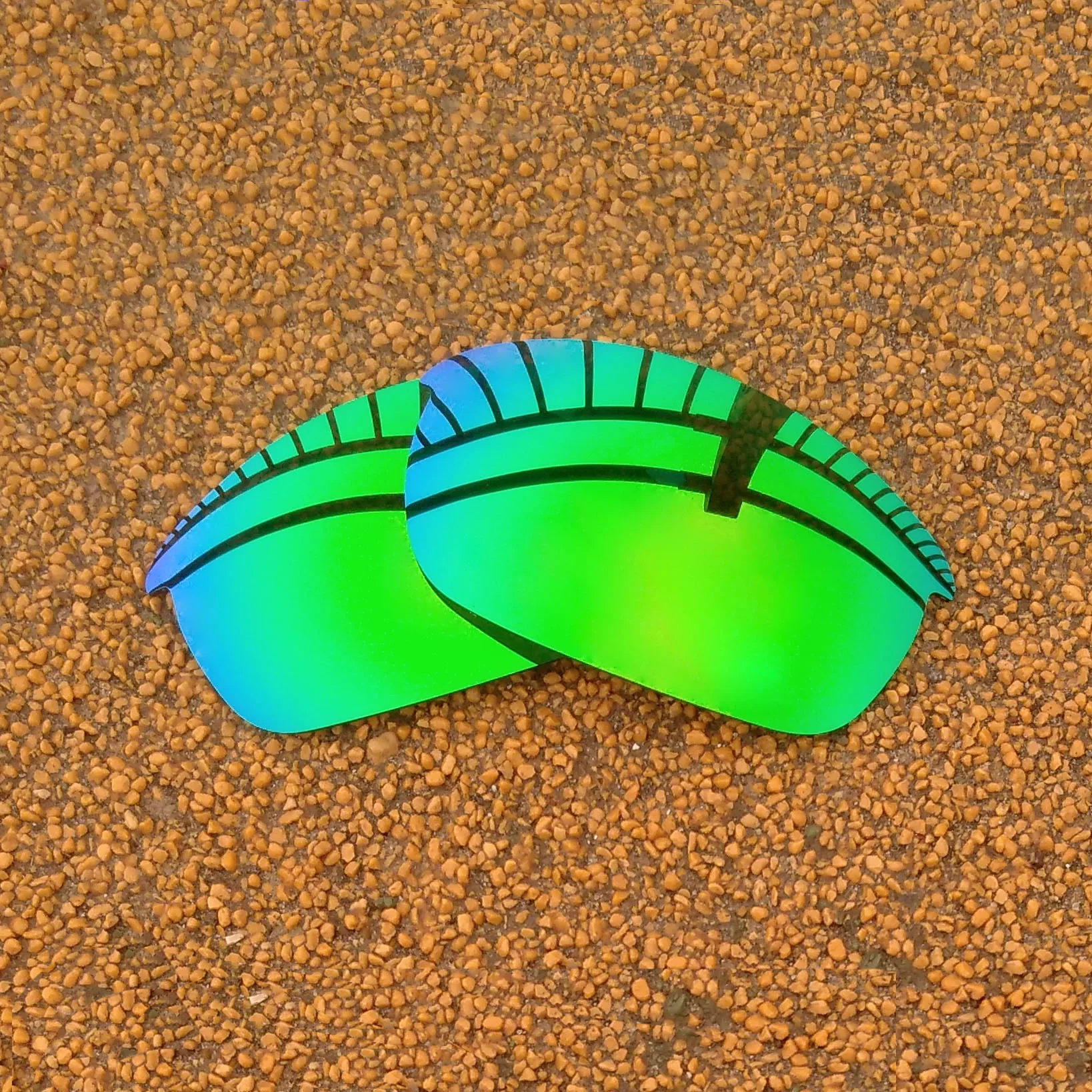 Silver Mirrored & Green Mirrored Polarized Replacement Lenses for Flak Jacket Frame 100% UVA & UVB