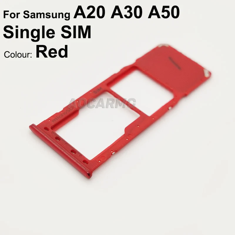 Aocarmo Sim Card Voor Samsung Galaxy A20 A30 A50 Enkele Sim Dual Sim Metalen Plastic Nano Sim Tray Microsd Slot houder