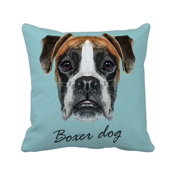 Lop-eard Boxer Dog Pet Animal Throw Pillow Square Cover