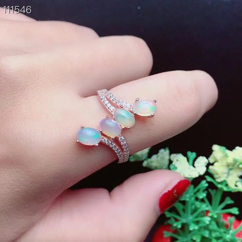 

Fashion Ring Real and natural opal Ring 925 sterling silver for Man Or For Woman gem