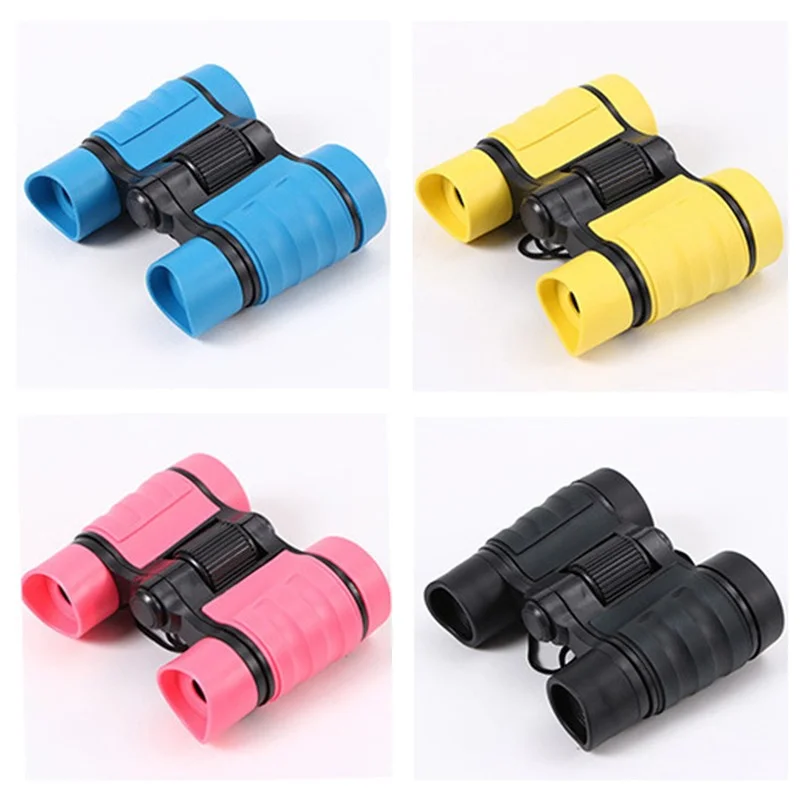 4x30 Children Binoculars Telescope Rubber Handle Pocket Size Plastic Optics Telescope Games Toy Gift for Children Outdoor Sports