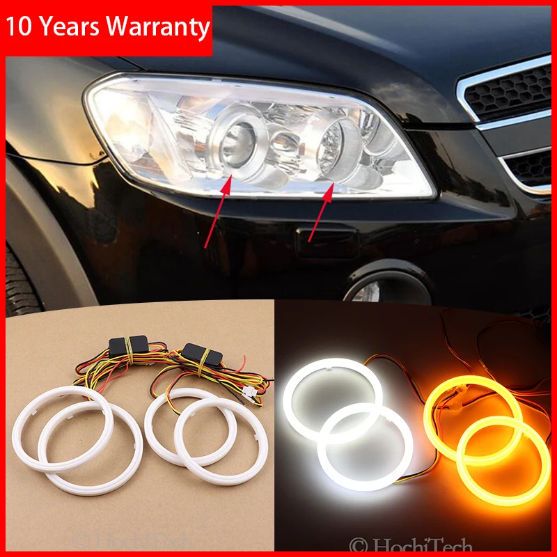 

for CHEVROLET CAPTIVA S3X 2006 2007 2008 2009 2010 2011 Cotton Switchback LED Dual Color Angel Eye White Amber turn signal light