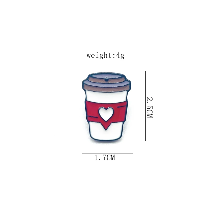 Cartoon Cute Red Milk Tea Cup Coffee Cup Enamel Pins Love Sweet Alloy Brooch Badge Clothes Backpack Accessories Jewelry Gifts