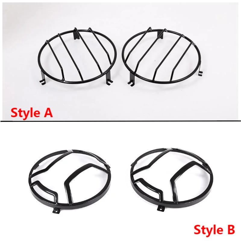 For LADA NIVA Carbon Steel Front Headlight Lampshade Protector Cover Net Car Moulding Trim Accessories 2 PCS Set