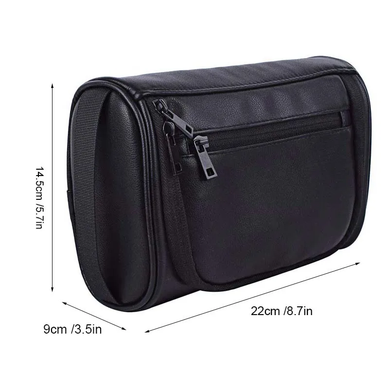 Handle Men Women Waterproof Travel Toiletry Beautician Sturdy Wash Bag Bathroom Leather Business Shaving Bag Ladies Shower Bag