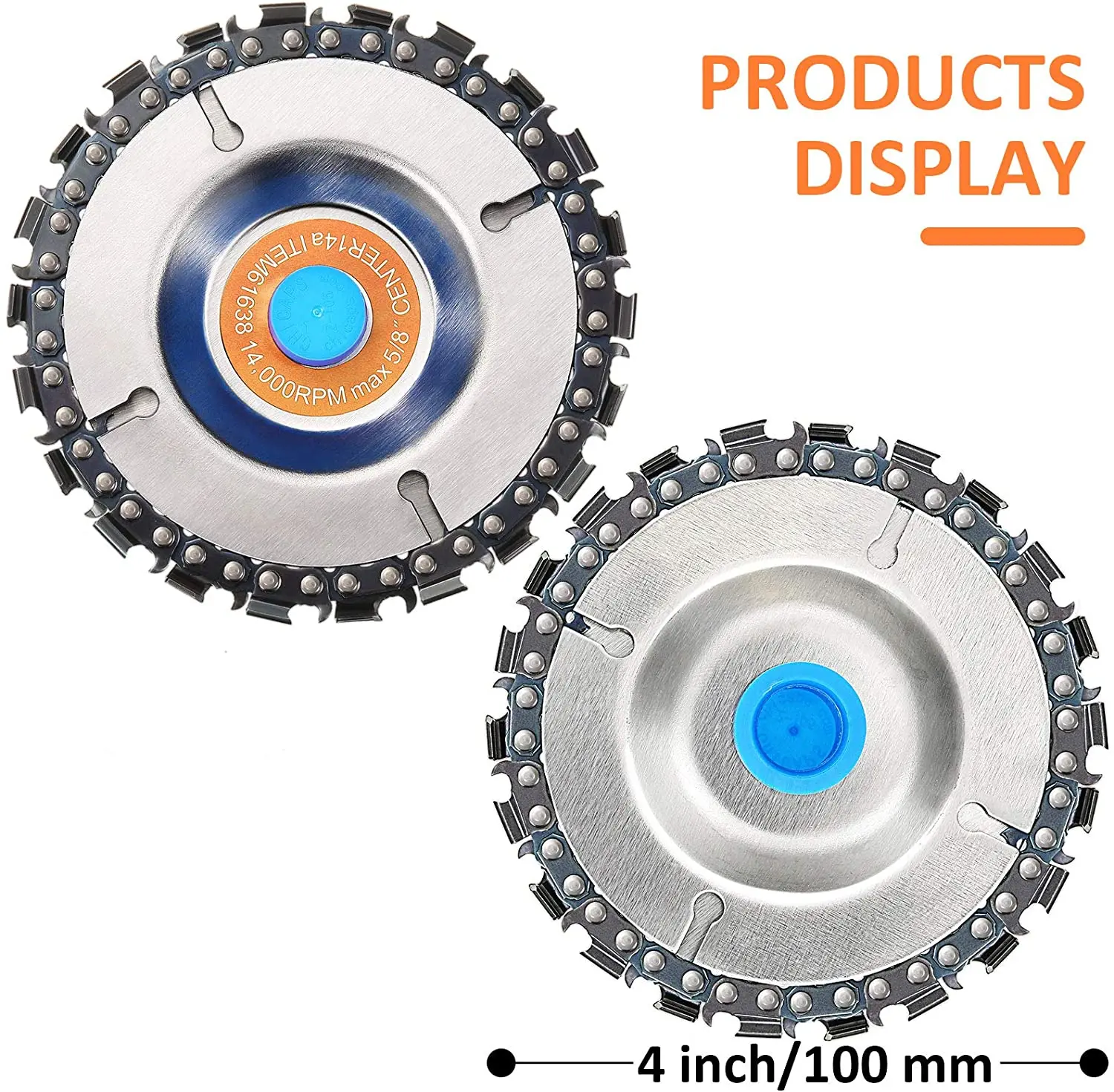 JOSaw-Disque de meulage pour scie à chaîne en saillie, lame de scie à 22 dents, 4 po, 5,8 po, 4 po, 3 pièces de cowclets, meuleuse