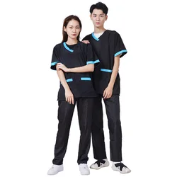 Custom LOGO Pet Shop Groomer Work Clothes Suit Waterproof Anti-static Pet Overalls Salon Barber Hairdresser Apron G1004