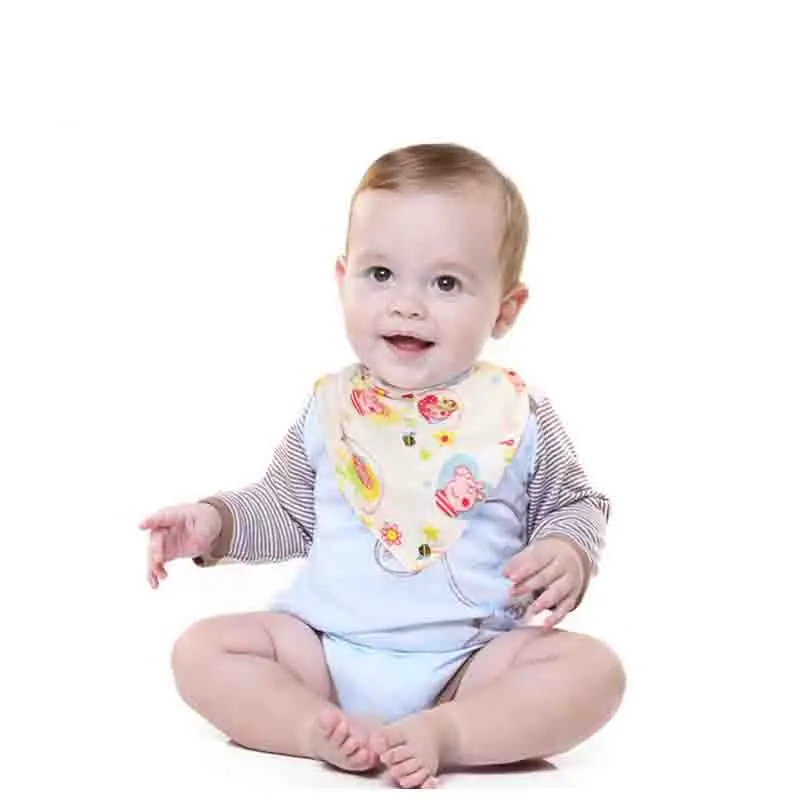 Baby Bibs Waterproof Triangle Cotton Cartoon Child Bibs Dribble Bibs Newborn Absorbent Cloth