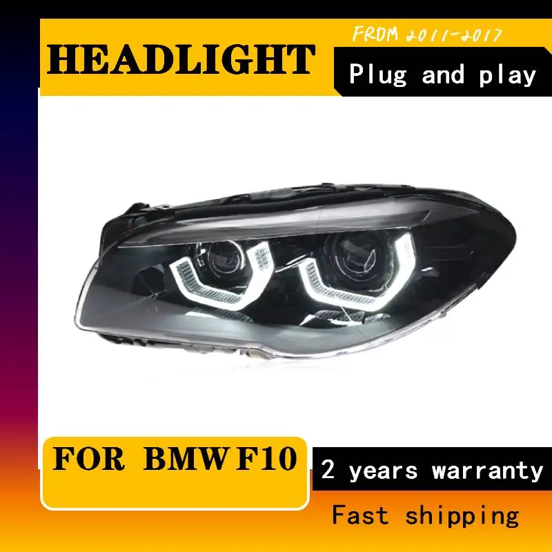 Car Styling for Head Lamp For BMW F10 F18 Headlights 2011-2017 520i 525i 530i 535i M5 DRL Projector Lens Auto Accessories