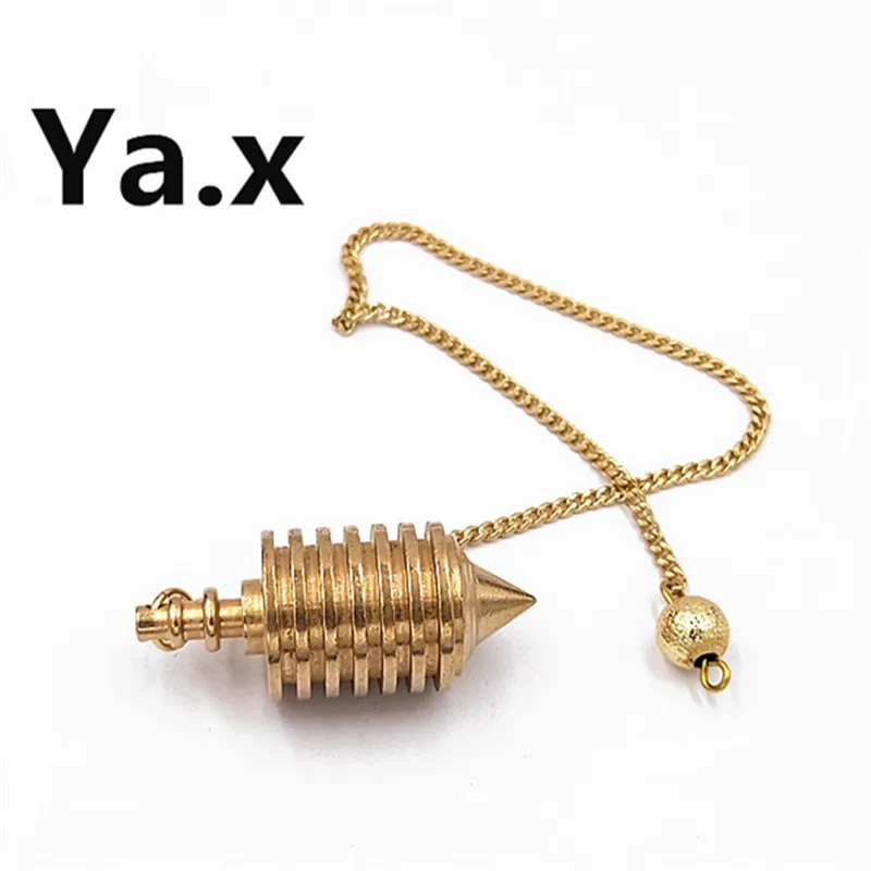 Copper color Pendulo pendulums reiki Pendant divining Metal Pendulum Charms pendulums for Dowsing chakra Spiral Pyramid Pendule