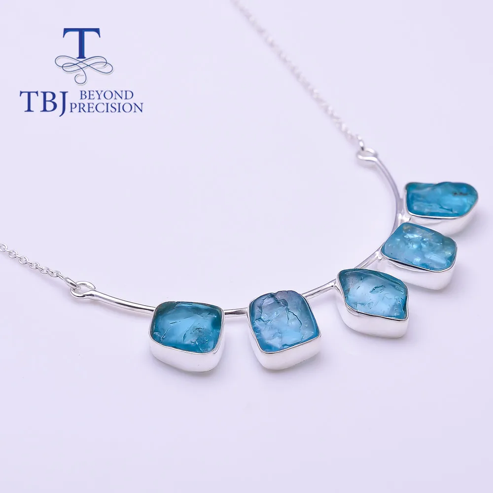 Handmade apatite gemstone Rough necklace natural gemstones fine unique jewelry 925 sterling silver for women mom wife nice gift