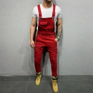 Salpette men's jeans, bib, motorcycle, motorcyclist, jeans, plus size, male casual jumpsuit 8 Main Sales Motor Motor - №1