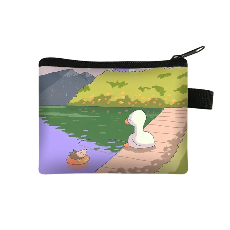 Coin Purse Mini Bag New Cute Duckling Children\'s Wallet Student Portable Card Bag Coin Key Storage Bag Polyester Hand Bag Sac