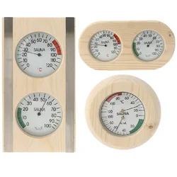 Wood Material Temperature and Moisture Gauge Wall Mounted Sauna Room Hygrothermograph for Indoor Measurement and Comfort