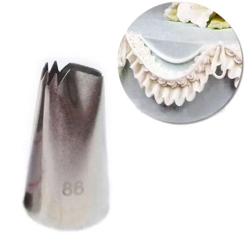 1 unidad # 86 boquillas para repostería, boquillas para glaseado de acero inoxidable 304 de alta calidad, puntas de Metal para crema, herramientas de decoración de pasteles, utensilios para hornear