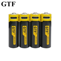 GTF 1.5V 1700mAh AA akumulator litowo-jonowy 2550mwh rzeczywista pojemność z USB akumulator litowo-jonowy użyj kabla typu C