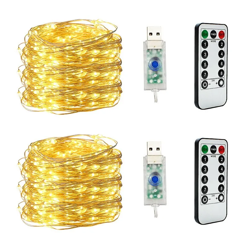 2/5/10m led luzes de fadas corda energia usb decoração festa de casamento natal à prova dwaterproof água estrelado luz corda