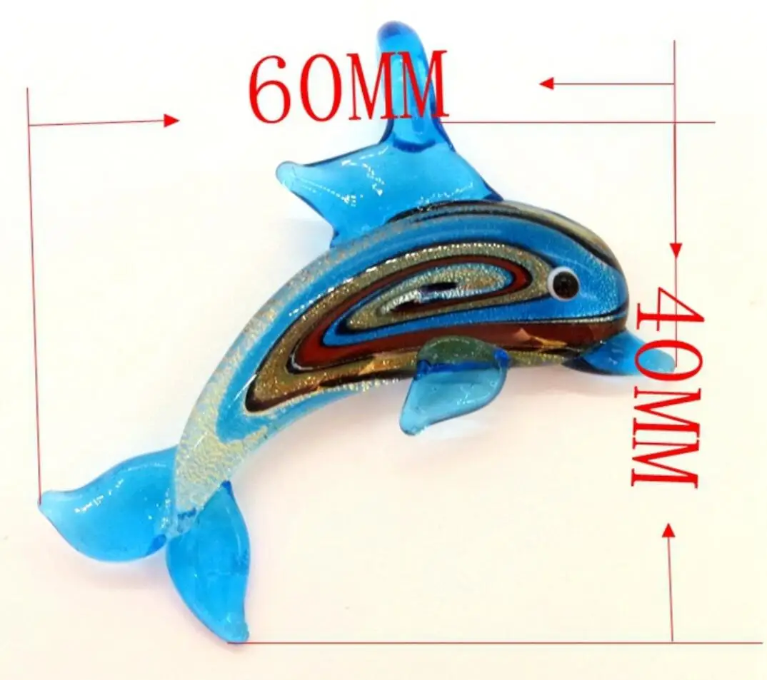 New Handmade Murano Lampwork Glass LiuLi Dolphin Pendant 60*40MM Fit Necklace  LL67