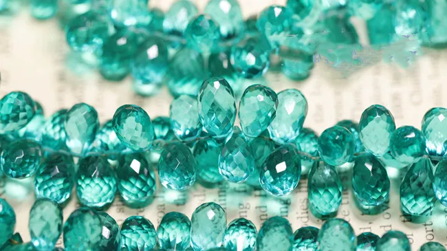 5pieces loose beads lake blue quartz drop faceted 9-11mm AAA  for DIY jewelry making    FPPJ wholesale  nature gemstone