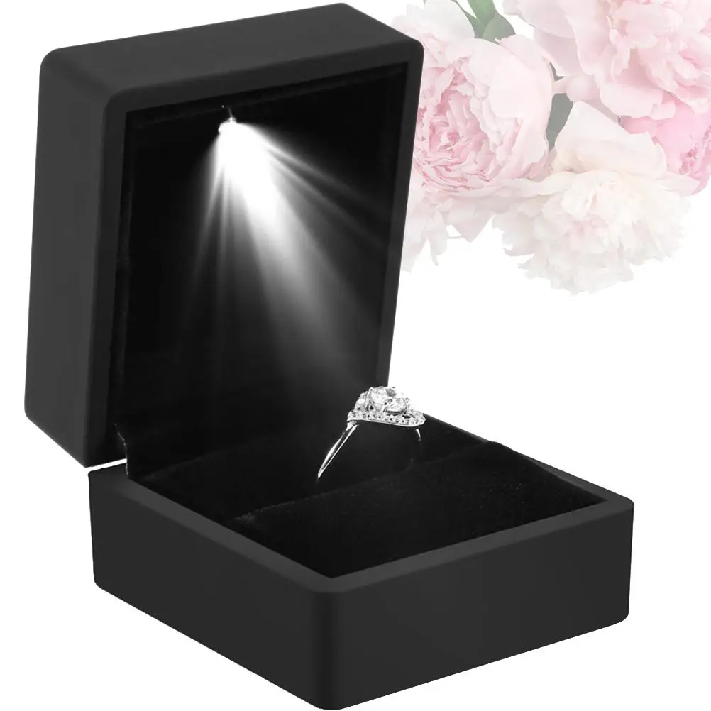 LED Ring Box Creative Illuminated Ring Box for Marriage Proposal Ring Box with LED Interior Lighting for Engagement Wedding