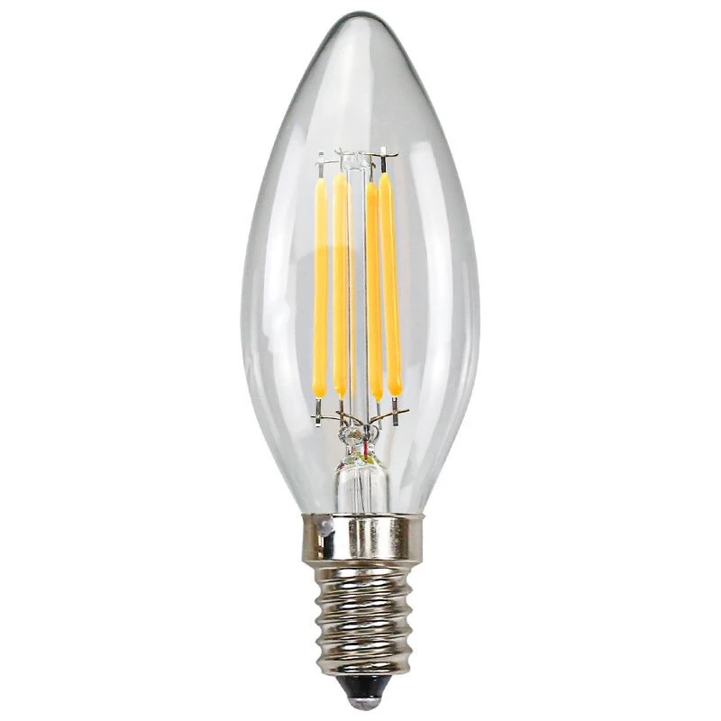 E14 LED Filament C35 Lamp C35L Dimmable Glass Candle Bulb AC 220V 240V 4W 8W 12W Replace 20W 40W 60W Halogen Light Chandeliers