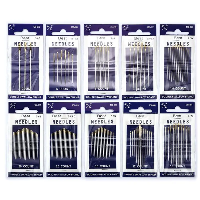 Multi-size Sewing Needle Stainless Steel Golden Tail Embroidery Fabric Cross Stitch Needles Kit Tools Sewing Handmade Needles