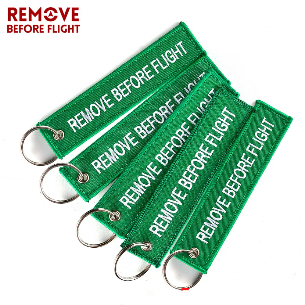 Remova antes do voo Bordado Chaveiro, Motor Keychain para Motocicleta, Chaveiro do carro, Aviação Presentes, Chaves Acessórios, 100 Pcs