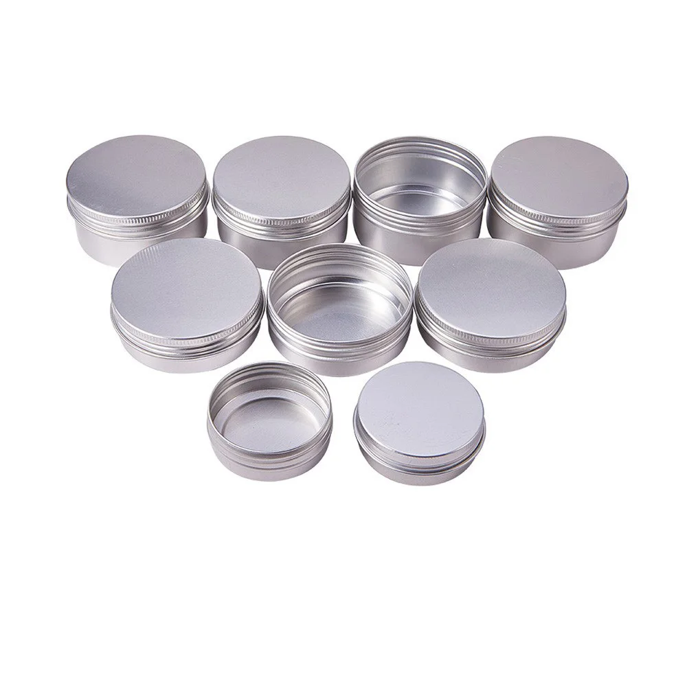 Custom Lip Balm Tin Container 5g 10g 15g 20g 25g High Quality Silver Aluminum Jars Cosmetic Round Metal Tin Box Aluminum Tin Box