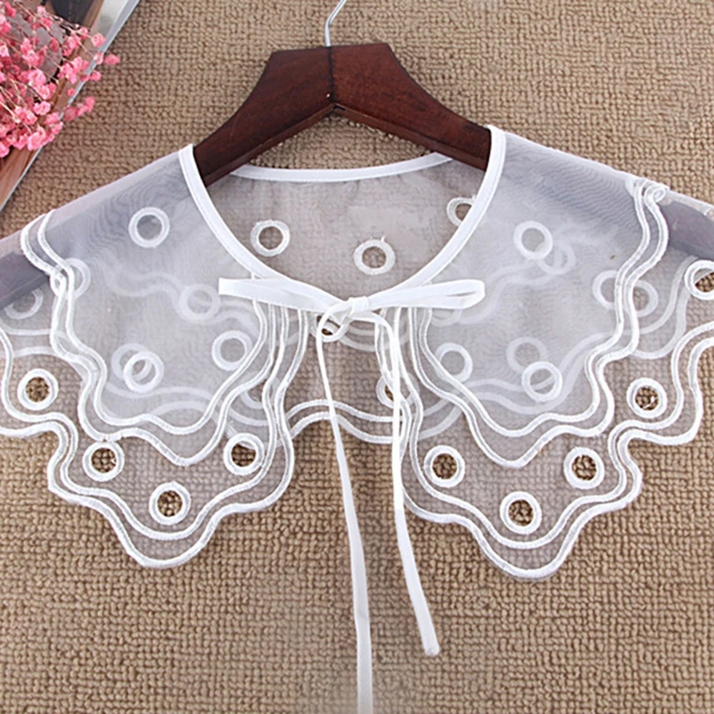 Women Lace Fake Collar Blouse Cloud Shoulder Doll Collar Detachable Shirt Collar Blouse Top Collars For Women Dropshipping