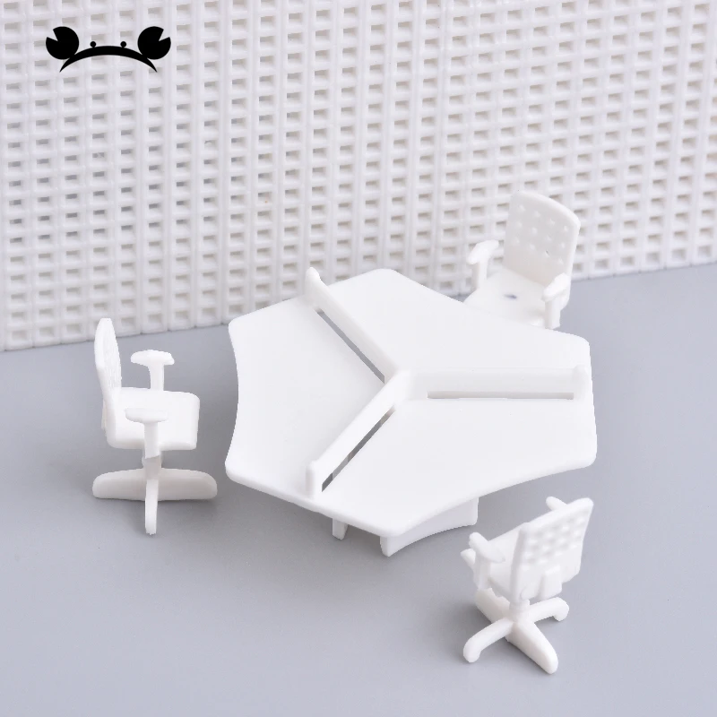 1/50 1/75 1/100 scale Model Table Chair Set Miniature Dollhouse Furniture Accessories Plastic Craft Toy Model Building Scenery