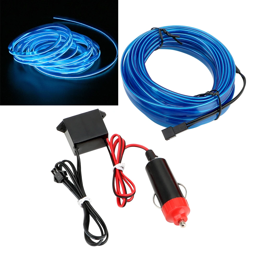Decorative Lamp Interior Decoration Light Strips Auto Lamps Flexible Neon EL Wire 5m Car styling Car 12V LED Cold lights